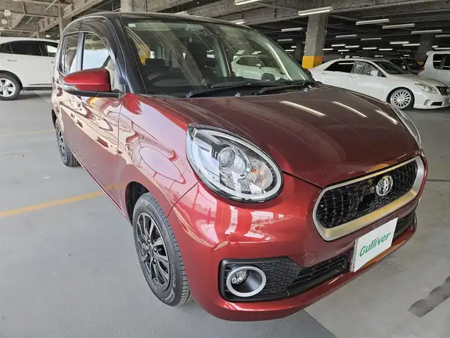 トヨタ パッソ モーダ　S 宮崎県 2016(平28)年 2.1万km ブラックマイカメタリック/ファイアークォーツレッドメタリック ワンオーナー/純正ナビ(BT/CD/AM/FM)/ワンセグTV/バックカメラ/クリアランスソナー/スマートアシスト2/・衝突回避支援ブレーキ機能/・衝突警報機能/・車線逸脱警報機能/・誤発進抑制制御機能/・先行車発進お知らせ機能/ビークルスタビリティコントロール/LEDヘッドランプ/オートエアコン/ステアリングスイッチ/ハンドルカバー付/スエード調トリコットシート/バルミナ14インチアルミホイール/キーフリーシステム/プッシュボタンスタート/イモビライザー/禁煙車