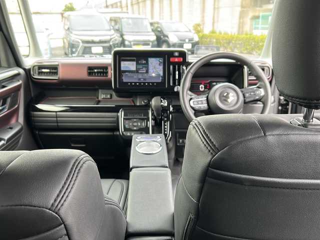 スズキ スペーシア カスタム HYBRID XS ターボ 東京都 2024(令6)年 1万km ブルーイッシュブラックパール3 純正ナビ連動メモリナビ　/【Bluetooth/フルセグTV/AM/FM】/ETC/バックカメラ/全方位モニター　/デュアルサポートブレーキ/車線逸脱警報装置/アダプティヴクルーズコントロール/ハイビームアシスト/クリアランスソナー/標識認識機能/ヘッドアップディスプレイ/両側パワースライドドア　/ハンドルヒーター/パドルシフト/D/N席シートヒーター/プッシュスタート/スマートキー×2　