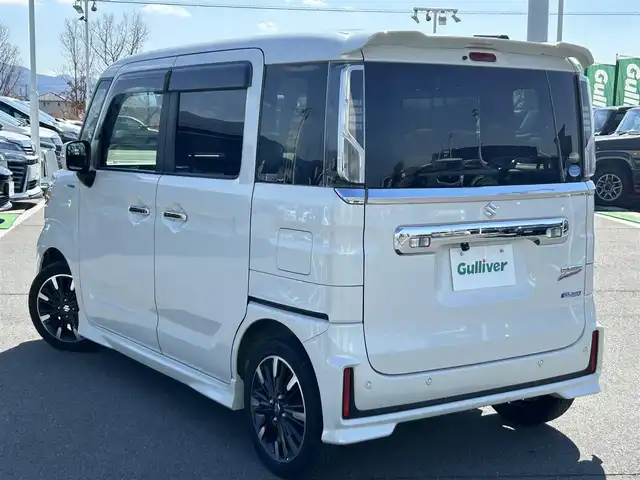 スズキ スペーシア カスタム HYBRID XS 奈良県 2018(平30)年 6万km ピュアホワイトP バックカメラ　/両側パワースライドドア　/Bluetooth　/シートヒーター　/衝突軽減システム　/フルセグ　/ドラレコ　/ETC　/レーンキープアシスト　/スペアキー1本　/盗難防止装置　/オートライト　