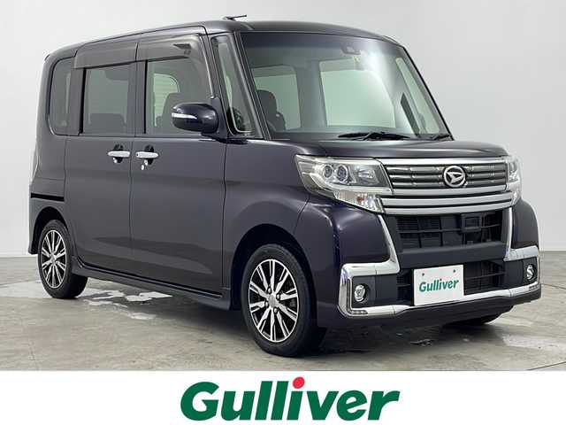 ダイハツ タント カスタム X トップED SAⅡ 鹿児島県 2016(平28)年 6.2万km ナイトシャドーパープルクリスタルM ・社外SDナビ&TV&Bluetoothオーディオ&CD/DVD&SDミュージックサーバー/・バックカメラ/・ETC/・前方ドライブレコーダー/・ベンチシート/・社外フロアマット/・ハーフレザーシート/・片側パワースライドドア/・純正14インチアルミホイール/・スマートアシスト２/・横滑り防止機能/・オートライト/・LEDヘッドライト/・盗難防止装置/・W＋サイドエアバック/・エンジンスタートボタン/・アイドリングストップ/・ドアバイザー/・後席サンシェード/・電動格納ミラー/・スマートキー/・AACエアコン