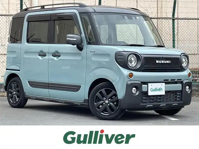 スズキ スペーシア ギア HYBRID XZターボ 東京都 2022(令4)年 2.2万km オフブルーメタリック/ガンメタリック2トーンルーフ ナビ/全方位モニター/デュアルカメラブレーキサポート/車線逸脱警報機能/パーキングソナー/シートヒーター/アダプティブクルーズコントロール/両側パワースライドドア/アイドリングストップ