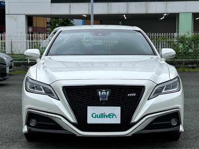 トヨタ クラウン ハイブリッド RS アドバンス 熊本県 2018(平30)年 4.3万km ホワイトパールクリスタルシャイン ワンオーナー/衝突軽減ブレーキ/プッシュスタート/純正ナビ/（CD・DVD・フルセグTV・BTオーディオ・SD）/全方位カメラ/ビルトインETC/純正18インチAW/レーダークルーズ/ハーフレザーシート/前席パワーシート・右前席シートメモリー/前席シートヒーター/ステアリングヒーター/LEDヘッドライト/オートライト/フォグライト/前後コーナーセンサー/横滑り防止装置/ウィンカーミラー/純正フロアマット/純正ドアバイザー/新車保証書/取扱説明書/スマートスペアキー×1本/カード型キー×1本
