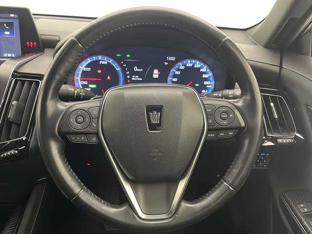 トヨタ クラウン ハイブリッド RS アドバンス 宮崎県 2018(平30)年 4.3万km ホワイトパールクリスタルシャイン ワンオーナー/純正ナビ/（CD・DVD・フルセグTV・BTオーディオ・SD）/全方位カメラ/ビルトインETC/プリクラッシュセーフティ/ブラインドスポットモニター/レーダークルーズコントロール/デジタルインナーミラー/ハーフレザーシート/前席パワーシート・右前席シートメモリー/前席シートヒーター/ステアリングヒーター/LEDヘッドライト/前後コーナーセンサー/ドライブレコーダー/純正フロアマット/純正ドアバイザー/新車保証書/取扱説明書/スマートスペアキー×1本/カード型キー×1本