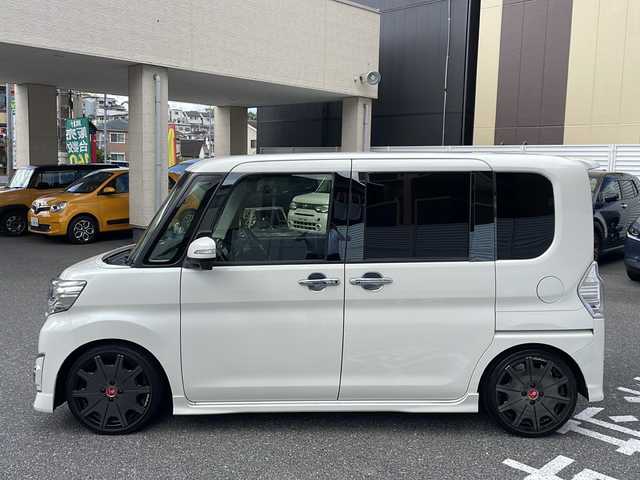 ダイハツ タント カスタム RS トップED SA 広島県 2014(平26)年 8.5万km パールホワイトⅢ /登録時走行距離/　　　　　　　84503キロ/エコアイドル/社外ナビ/バックカメラ/地デジ/両側パワースライドドア/ETC/新車時整備手帳/　　【保証書】/取扱説明書/