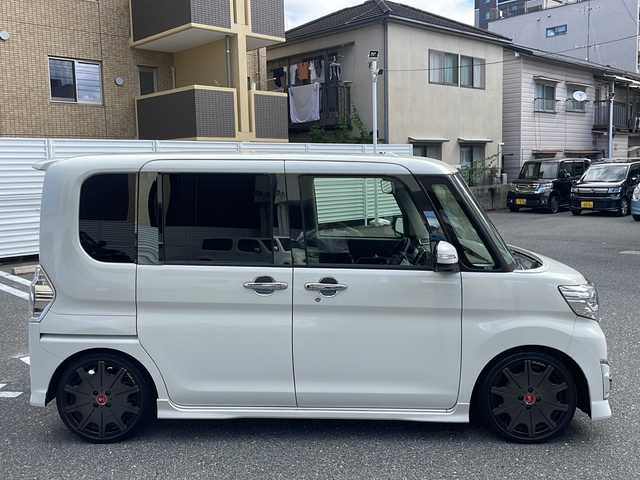 ダイハツ タント カスタム RS トップED SA 広島県 2014(平26)年 8.5万km パールホワイトⅢ /登録時走行距離/　　　　　　　84503キロ/エコアイドル/社外ナビ/バックカメラ/地デジ/両側パワースライドドア/ETC/新車時整備手帳/　　【保証書】/取扱説明書/