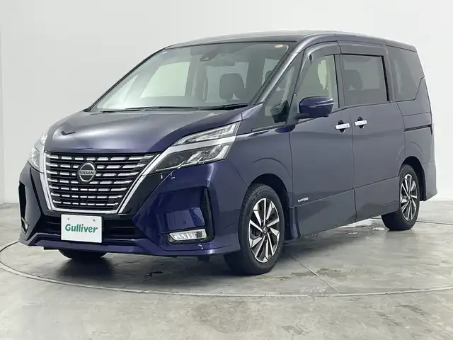日産 セレナ ハイウェイスター V 群馬県 2021(令3)年 5.9万km アズライトブルー 純正１０型ナビ　純正１１型後席モニター　全周囲カメラ　アダプティブクルーズコントロール　レーンキープアシスト　衝突被害軽減ブレーキオートマチックハイビーム　ドライブレコーダー　ＥＴＣ　ＬＥＤ　禁煙車