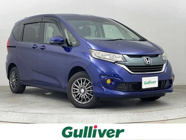 ホンダ フリード G 道央・札幌 2017(平29)年 5.9万km コバルトブルーパール ・4WD/・寒冷地仕様/・社外ナビTV/　BT/CD/DVD/SD/フルセグ/・純正ビルトインETC/・衝突軽減ブレーキ/・レーンキープアシスト/・横滑り防止/・アイドリングストップ/・両側パワースライドドア/・前席シートヒーター/・ステアリングリモコン/・プッシュスタート/・スマートキー×2/・純正エンジンスターター/・純正フロアマット/・社外15インチAW/・社外スタッドレス積込（185/65/R15）/・ヘッドランププレベライザー/・フロントフォグランプ/・ドアミラーウィンカー/・ドアバイザー/・Rワイパー/・保証書/・取扱説明書
