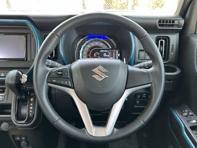 スズキ ハスラー HYBRID X 山口県 2020(令2)年 6.9万km デニムブルー ガンメタリック 2トーン 社外ナビ【MDV-D308BT】/ワンセグテレビ/Bluetooth/アイドリングストップ/プッシュスタート/コーナーセンサー/シートヒーター/オートハイビーム/シートヒーター/社外フロアマット/ドアバイザー/レーンアシスト/横滑り防止装置/衝突被害軽減システム/純正15インチAWサマータイヤ積み込み