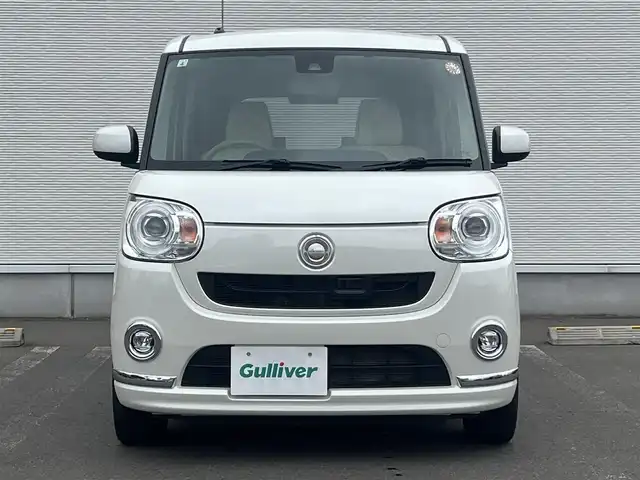 ダイハツ ムーヴ キャンバス G メイクアッフ SA Ⅱ 秋田県 2017(平29)年 5.4万km パールホワイトⅢ 4WD/衝突軽減システム/両側パワスラ/LEDヘッドライト/純正ナビ/フルセグ/バックカメラ/純正アルミ/スマートキー/アイドリングストップ/コーナーセンサー/プッシュスタート/前席シートヒーター/ステアリングスイッチ/オートライト/オートエアコン/パワーステアリング/パワーウィンドウ/横滑り防止/盗難防止装置/電動格納ミラー/保証書/取扱説明書/記録簿