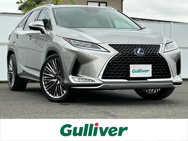 レクサス ＲＸ 450hL 岩手県 2021(令3)年 4.6万km ソニックチタニウム サンルーフ　ナビ　全周囲Ｃ　ヘッドアップディスプレイ　フルセグ　ＥＴＣ　メモリ付白本革電動シート　エアシートヒーター　ステアヒーター　レーダークルーズ　電動リアゲート　ＷＡＬＤ２２インチＡＷ