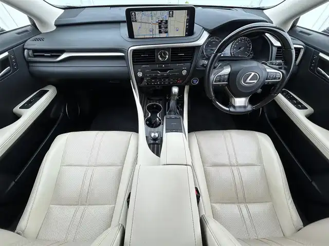 レクサス ＲＸ 450hL 岩手県 2021(令3)年 4.6万km ソニックチタニウム サンルーフ　ナビ　全周囲Ｃ　ヘッドアップディスプレイ　フルセグ　ＥＴＣ　メモリ付白本革電動シート　エアシートヒーター　ステアヒーター　レーダークルーズ　電動リアゲート　ＷＡＬＤ２２インチＡＷ