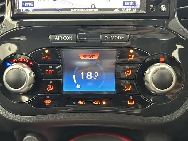 日産 ジューク 15RX タイプV 千葉県 2011(平23)年 7.4万km サファイアブラック 禁煙車/純正メモリナビ/・型番：HS511D-W/・CD/DVD/AUX/USB/Bluetooth/フルセグTV/・バックカメラ/・ビルトインETC/革巻きステアリング/純正フロアマット/純正ドアバイザー/社外16インチAW/電動格納ウインカーミラー/オートライト/・LEDヘッドライト/・フォグランプ