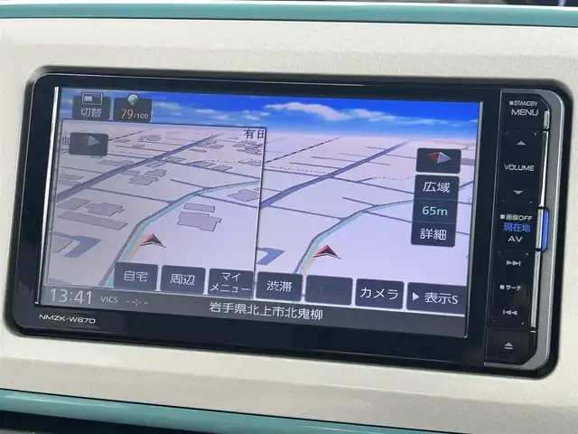ダイハツ ムーヴ キャンバス G メイクアッフ SA Ⅱ 岩手県 2017(平29)年 4.6万km パールホワイトⅢ/ファインミントメタリック 2トーン 両側パワースライドドア　衝突被害軽減　純正ナビ　全周囲カメラ　Ｂｌｕｅｔｏｏｔｈ　ＣＤ／ＤＶＤ再生　ＵＳＢ接続　フルセグ　ＥＴＣ　ＬＥＤオートライト　Ｆフォグ　コーナーセンサー　純正フロアマット