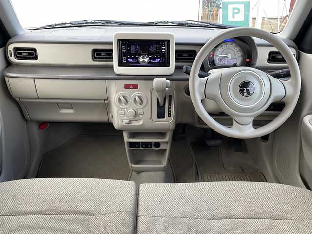 スズキ ラパン G 静岡県 2024(令6)年 0.2万km フォーンベージュM /ワンオーナー//社外Bluetoothオーディオ//シートヒーター//衝突軽減ブレーキ//レーンアシスト//アイドリングストップ//横滑り防止//ヘッドライトレベライザー//ソナー//USB2口//スマートキー//プッシュスタート//保証書//取扱説明書