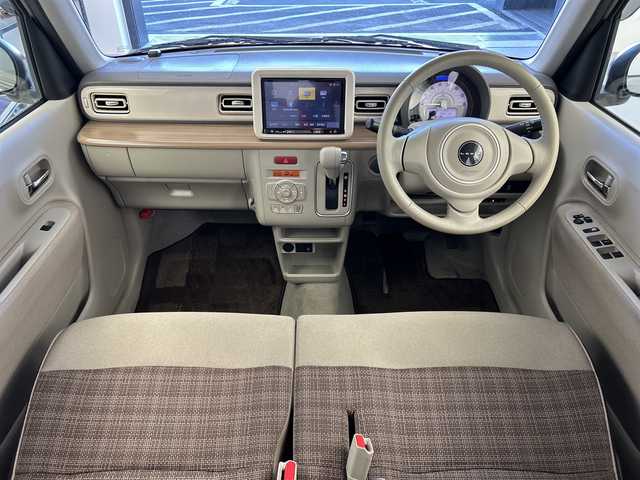 スズキ ラパン X 奈良県 2015(平27)年 6.8万km フォーンベージュメタリック/ホワイト2トーンルーフ 社外8インチナビ/フルセグTV/Bluetoothオーディオ/DVD再生/バックカメラ/衝突軽減ブレーキ/横滑り防止/デジタルインナーミラー型前後ドラレコ/エネチャージ/スマートキー/プッシュスタート/純正キセノンヘッドライト/運転席シートヒーター/ETC/アイドリングストップ/ウインカーミラー