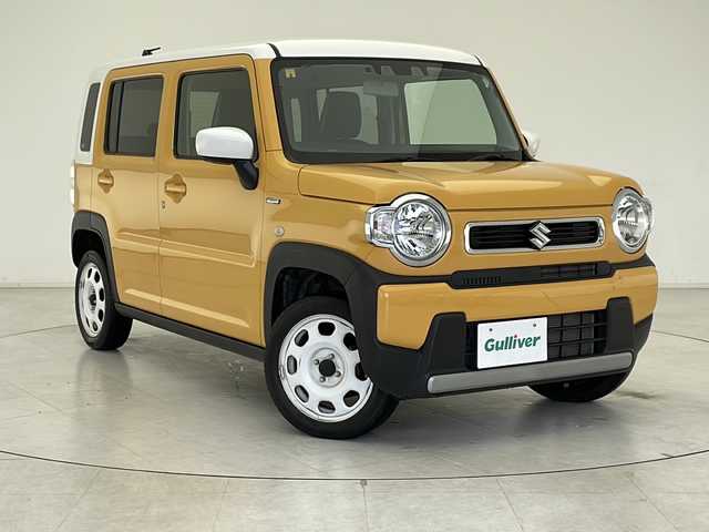 スズキ ハスラー HYBRID G 千葉県 2020(令2)年 3.8万km アクティブイエロー/ホワイト2トーンルーフ パナソニックナビ/【ラジオ・SD・iPod・TV・USB・BT・CD・DVD・HDMI・VTR】/シートヒーター/ETC/アイドリングストップ/オートライト/純正フロアマット/純正スチールホイール