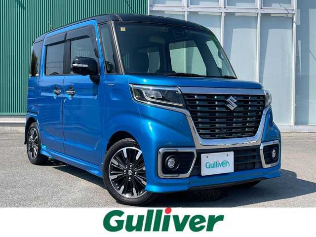 スズキ スペーシア カスタム HYBRID XS 福岡県 2018(平30)年 6.2万km ブリスクブルーメタリック/ブラック2トーンルーフ スズキセーフティサポート/バックカメラ/アラウンドビューカメラ/横滑り防止/盗難防止/コーナーセンサー/レーンキープアシスト/SDナビ/BT/フルセグTV/SDミュージック/ETC/ドラレコ/純正アルミホイール/純正フロアマット/プッシュスタート/スマートキー/スペアキー/ベンチシート/フルフラット/サーキュレーター/サンカット/ISOFIX/オートライト/両側パワスラ/シートヒーター