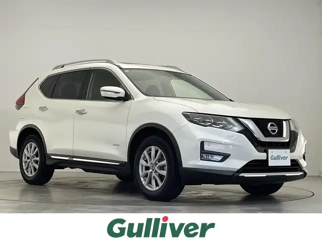 日産 エクストレイル ハイブリッド 20X 滋賀県 2019(令1)年 7.6万km ブリリアントホワイトパール 純正9インチナビ/CD/DVD/Bluetooth/AUX/FM/AM/フルセグテレビ/バックカメラ/サンルーフ/ETC/インテリジェントエマージェンシーブレーキ/・踏み間違い衝突防止アシスト/・LDW(車線逸脱警報)/・進入禁止標識認知システム/・フロント/バックソナー/LEDヘッドライト/オートライト/プッシュスタート /スマートキー