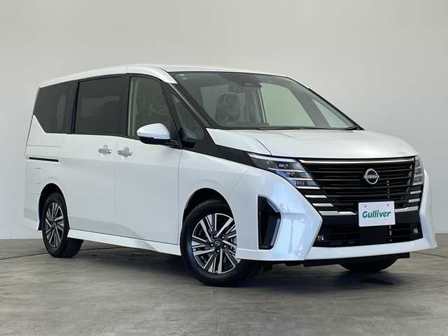 日産 セレナ e－パワー ハイウェイスター V 群馬県 2025(令7)年 0.1千km プリズムホワイト 禁煙車　登録済未使用車　純正１２．３型ナビ　純正後席モニター　全方位カメラ　プロパイロット　エマージェンシーブレーキ　ＢＭＳ　レーダークルーズ　オートハイビーム　ドライブレコーダー付電子ミラー
