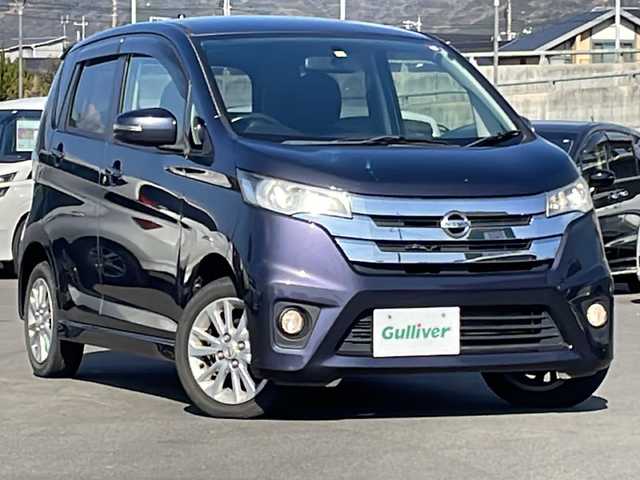 日産 デイズ ハイウェイスターJ 山口県 2014(平26)年 5万km プレミアムパープルP 純正7型ナビ/フルセグテレビ/ウィンカーミラー/ドアバイザー/フロアマット/HIDヘッドライト/フォグランプ/純正14インチアルミホイール/リモコンキー