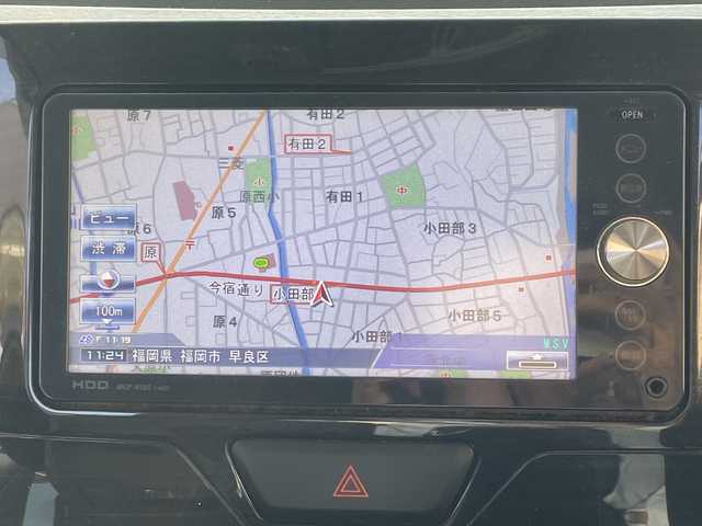 ダイハツ タント カスタム X トップED SA 福岡県 2014(平26)年 6.8万km ブラックマイカメタリック 社外ナビ/DVD/MSV/FM/AM/TV(フルセグ）/Bluetooth/ETC/ステアリングスイッチ/プリクラッシュ/横すべり/電動格納ミラー/ECOIDLE/プッシュスタート/オートライト/フォグランプ/純正フロアマット/パワースライドドア（N後部）