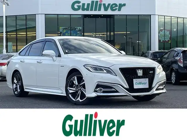 トヨタ クラウン ハイブリッド RS アドバンス 島根県 2018(平30)年 7.7万km ホワイトパールクリスタルシャイン 登録時走行距離　76966km/純正SDナビ【CD/DVD/Bluetooth/Blu-lay】/フルセグテレビ/レーダークルーズコントロール/全周囲カメラ/ブラインドスポットモニター/ヘッドアップディスプレイ/デジタルインナーミラー/フォグランプ/前席パワーシート/電動パーキングブレーキ/オートライト/オートブレーキホールド/ドライブレコーダー/ETC2.0/純正18インチアルミホイール