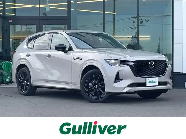マツダ ＣＸ－６０ XD HV エクスクルーシブスポーツ 東京都 2022(令4)年 2.4万km プラチナクォーツメタリック パノラマサンルーフ/純正メモリナビ/360℃ビューモニター/ETC/ドライブレコーダー/パドルシフト/シートヒーター/ベンチレーションシート/ステアリングヒーター/パワーシート/パワーテールゲート/衝突軽減ブレーキ/レーンキープアシスト/ブラインドスポットモニター/コーナーセンサー/レーダークルーズコントロール/LEDヘッドライト/スマートキー