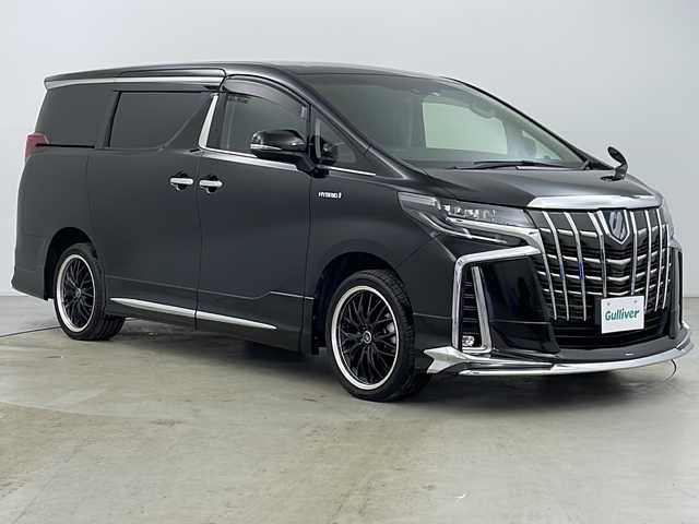 トヨタ アルファードハイブリット S 道央・札幌 2019(平31)年 5.7万km ブラック ・4WD/・純正ナビCD&DVD&SD&BT&フルセグTV/・LTA/・PKSB/・RSA/・クリアランスソナー/・レーダークルーズコントロール/・モデリスタフルエアロ/・純正フリップダウンモニター/・両側パワースライドドア/・バックカメラ/・ステアリングスイッチ/・純正フロアマット/・純正ドライブレコーダー/・100V1500W/・オートマチックハイビーム/・オートライト/・LEDヘッドライト/・LEDフォグ/・ウォークスルー/・スマートキー/・社外19インチAW