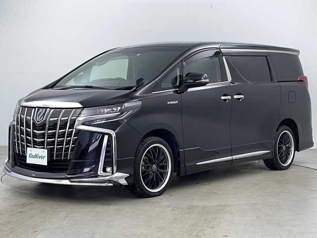 トヨタ アルファードハイブリット S 道央・札幌 2019(平31)年 5.7万km ブラック ・4WD/・純正ナビCD&DVD&SD&BT&フルセグTV/・LTA/・PKSB/・RSA/・クリアランスソナー/・レーダークルーズコントロール/・モデリスタフルエアロ/・純正フリップダウンモニター/・両側パワースライドドア/・バックカメラ/・ステアリングスイッチ/・純正フロアマット/・純正ドライブレコーダー/・100V1500W/・オートマチックハイビーム/・オートライト/・LEDヘッドライト/・LEDフォグ/・ウォークスルー/・スマートキー/・社外19インチAW