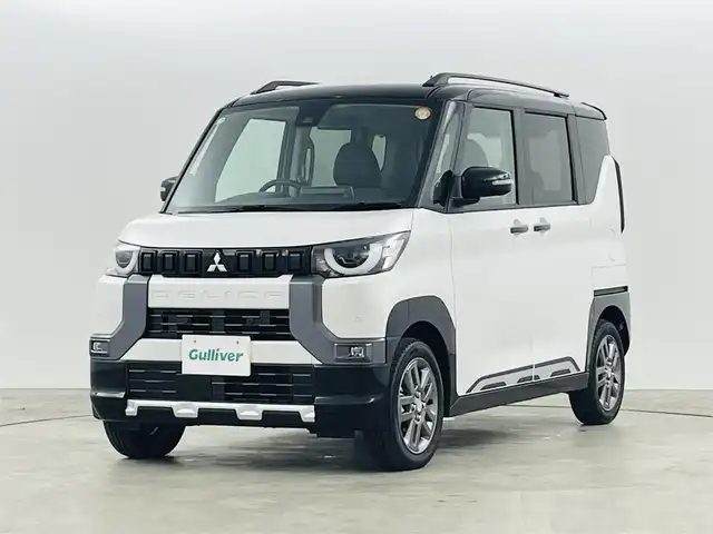 三菱 デリカミニ T プレミアム 福島県 2025(令7)年 0.1千km アメジストブラック/シルキーホワイト e-Assist/・衝突被害軽減ブレーキシステム［FCM］ /・誤発進抑制機能（前進時）/・車線逸脱警報システム［LDW］/・オートマチックハイビーム［AHB］/純正9インチディスプレイオーディオ/・AppleCarPlay/AndroidAuto/BT/AM/FM/USB/・全方位モニター/デジタルインナーミラー/両側パワースライドドア/後席サーキュレーター/革巻きステアリング/・ステアリングスイッチ/・オートクルーズコントロール/・ステアリングヒーター/・パドルシフト/ＬＥＤヘッドライト/・LEDフォグランプ/・オートライト/スマートキー/・プッシュスタート