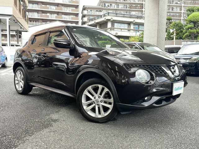 日産 ジューク 15RX 大阪府 2015(平27)年 5.4万km ナイトベールパープル 純正メモリナビ/フルセグテレビ/SD/AM/FM/iPod/CD/USB/バックカメラ/スマートキー/スペアキーあり/アイドリングストップ/ドアバイザー/プッシュスタート/ETC/ドライブモード/テレビキャンセラー/フォグランプ/横滑り防止