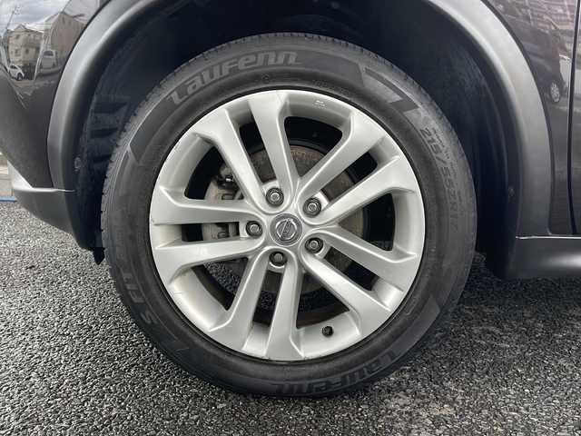 日産 ジューク 15RX 大阪府 2015(平27)年 5.4万km ナイトベールパープル 純正メモリナビ/フルセグテレビ/SD/AM/FM/iPod/CD/USB/バックカメラ/スマートキー/スペアキーあり/アイドリングストップ/ドアバイザー/プッシュスタート/ETC/ドライブモード/テレビキャンセラー/フォグランプ/横滑り防止