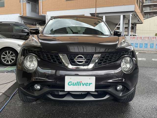 日産 ジューク 15RX 大阪府 2015(平27)年 5.4万km ナイトベールパープル 純正メモリナビ/フルセグテレビ/SD/AM/FM/iPod/CD/USB/バックカメラ/スマートキー/スペアキーあり/アイドリングストップ/ドアバイザー/プッシュスタート/ETC/ドライブモード/テレビキャンセラー/フォグランプ/横滑り防止