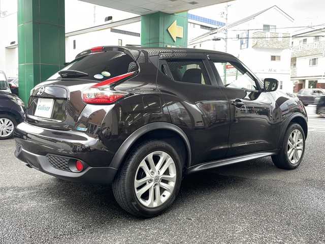日産 ジューク 15RX 大阪府 2015(平27)年 5.4万km ナイトベールパープル 純正メモリナビ/フルセグテレビ/SD/AM/FM/iPod/CD/USB/バックカメラ/スマートキー/スペアキーあり/アイドリングストップ/ドアバイザー/プッシュスタート/ETC/ドライブモード/テレビキャンセラー/フォグランプ/横滑り防止