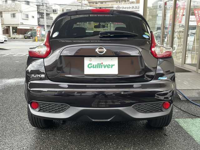 日産 ジューク 15RX 大阪府 2015(平27)年 5.4万km ナイトベールパープル 純正メモリナビ/フルセグテレビ/SD/AM/FM/iPod/CD/USB/バックカメラ/スマートキー/スペアキーあり/アイドリングストップ/ドアバイザー/プッシュスタート/ETC/ドライブモード/テレビキャンセラー/フォグランプ/横滑り防止