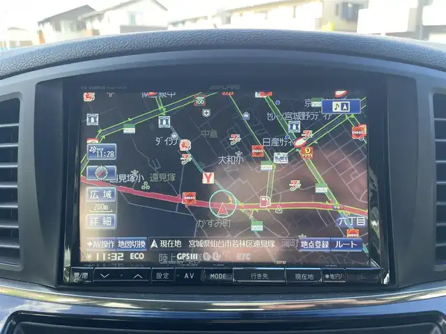 日産 エルグランド 250HWS アーバンクロム 宮城県 2013(平25)年 12.2万km ブリリアントホワイトパール 純正エアロ//純正ＡＷ//純正フロアマット//バックカメラ//ＥＴＣ//スペアキー//社外ＨＤＤナビ/(フルセグTV、DVD、CD、HDD、FM、AM、SD、BT)//スマートキー//両側パワースライド//横滑り防止機能//社外AW