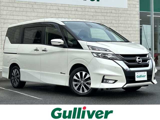 日産 セレナ ハイウェイスター G 茨城県 2018(平30)年 6.3万km ブリリアントホワイトパール 純正９インチメモリナビ【MM517D-L】/プロパイロット/両側パワースライドドア/後席フリップダウンモニター/エマージェンシーブレーキ/コーナーセンサー/全方位カメラ/ドライブレコーダー/ETC/オートライト/LEDヘッドライト/純正16inアルミホイール/純正フロアマット/スマートキー/スペアキー/取扱説明書