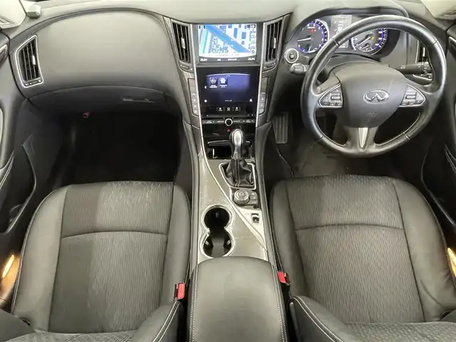 日産 スカイライン ハイブリッド 350GT 道央・札幌 2014(平26)年 8.7万km ハガネブルーM メーカー純正ナビ/　フルセグ/ラジオ/CD/DVD/BT/USB/バックカメラ/純正フロアマット/車線逸脱警報　/クルーズコントロール　　/冬タイヤ純正組セット/衝突検知システム