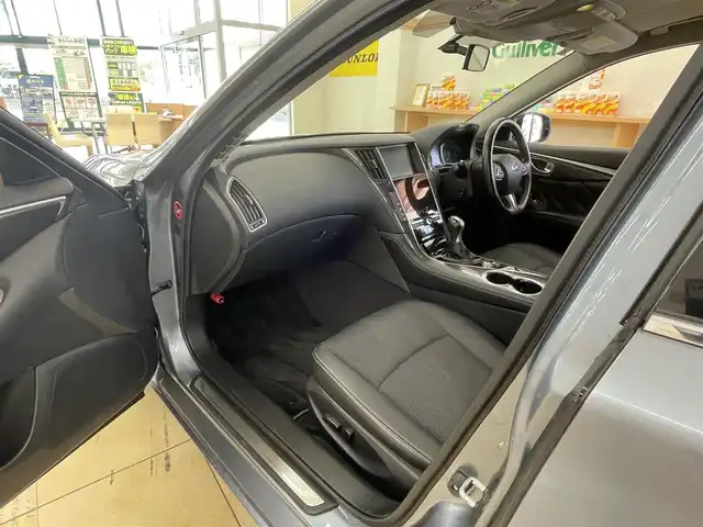 日産 スカイライン ハイブリッド 350GT 道央・札幌 2014(平26)年 8.7万km ハガネブルーM メーカー純正ナビ/　フルセグ/ラジオ/CD/DVD/BT/USB/バックカメラ/純正フロアマット/車線逸脱警報　/クルーズコントロール　　/冬タイヤ純正組セット/衝突検知システム