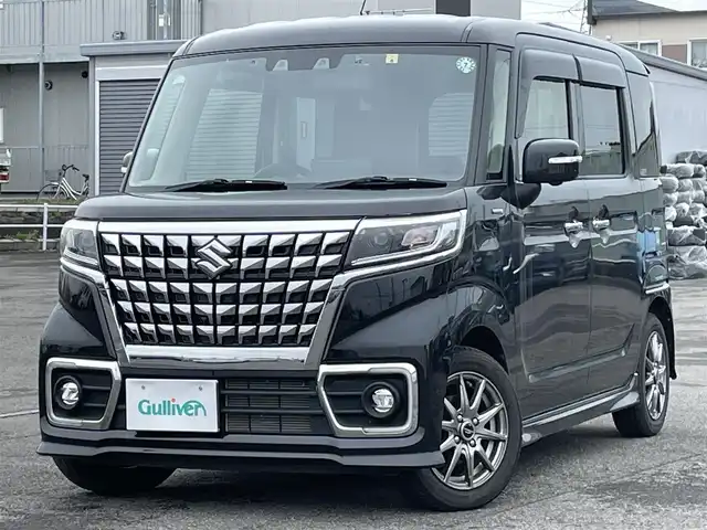 スズキ スペーシア カスタム HYBRID XS 道央・札幌 2023(令5)年 1.6万km ブルーイッシュブラックパール3 ４WD/純正ディーラーOPナビ/CD/DVD/BT/フルセグ/デュアルカメラブレーキサポート/横滑り防止装置/レーダークルーズコントロール/レーンキープアシスト/リアパーキングセンサー/アラウンドビューモニター/ビルトインETC/ドライブレコーダー/アイドリングストップ/両側パワースライドドア/前席シートヒーター/ハーフレザーシート/革巻きステアリング/ステアリングリモコン/プッシュスタート/スマートキー/LEDヘッドライト/オートライト/オートハイビーム/フォグランプ/電動格納ミラー/ヒーテッドドアミラー/ウィンカーミラー/純正フロアマット/ドアバイザー
