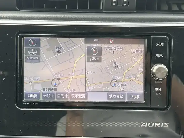 トヨタ オーリスハイブリッド 静岡県 2017(平29)年 3.8万km ブラックマイカ ワンオーナー/純正SDナビ（AM/FM/CD/TV/BT）/ビルトインETC/ムーンルーフ/2眼LEDヘッドライト/保証書/取扱説明書/ナビ取扱説明書