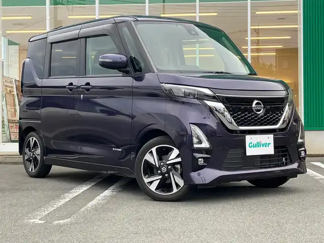 日産 ルークス HWS Gターボ プロパイロットED 静岡県 2020(令2)年 2.3万km アメジストパープル エンジンスタートボタン/パワーウィンドウ/パワーステアリング/アイドリングストップ/スマートキー/オートエアコン/クルーズコントロール/USB入力端子/全方位カメラ/純正ETC2.0/純正ナビ（CD.DVD.BT.フルセグ）/純正ドライブレコーダー/純正アルミホイール/純正フロアマット/ベンチシート/両側パワースライドドア/ABS/横滑り防止装置/コーナーセンサー前後/レーンキープアシスト/盗難防止装置/オートライト/LEDライト/W+サイドエアバック/衝突軽減システム
