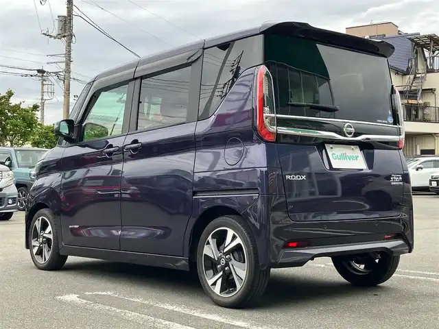 日産 ルークス HWS Gターボ プロパイロットED 静岡県 2020(令2)年 2.3万km アメジストパープル エンジンスタートボタン/パワーウィンドウ/パワーステアリング/アイドリングストップ/スマートキー/オートエアコン/クルーズコントロール/USB入力端子/全方位カメラ/純正ETC2.0/純正ナビ（CD.DVD.BT.フルセグ）/純正ドライブレコーダー/純正アルミホイール/純正フロアマット/ベンチシート/両側パワースライドドア/ABS/横滑り防止装置/コーナーセンサー前後/レーンキープアシスト/盗難防止装置/オートライト/LEDライト/W+サイドエアバック/衝突軽減システム