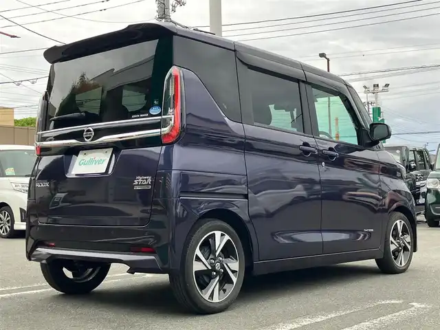 日産 ルークス HWS Gターボ プロパイロットED 静岡県 2020(令2)年 2.3万km アメジストパープル エンジンスタートボタン/パワーウィンドウ/パワーステアリング/アイドリングストップ/スマートキー/オートエアコン/クルーズコントロール/USB入力端子/全方位カメラ/純正ETC2.0/純正ナビ（CD.DVD.BT.フルセグ）/純正ドライブレコーダー/純正アルミホイール/純正フロアマット/ベンチシート/両側パワースライドドア/ABS/横滑り防止装置/コーナーセンサー前後/レーンキープアシスト/盗難防止装置/オートライト/LEDライト/W+サイドエアバック/衝突軽減システム