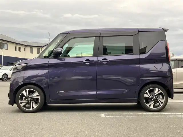 日産 ルークス HWS Gターボ プロパイロットED 静岡県 2020(令2)年 2.3万km アメジストパープル エンジンスタートボタン/パワーウィンドウ/パワーステアリング/アイドリングストップ/スマートキー/オートエアコン/クルーズコントロール/USB入力端子/全方位カメラ/純正ETC2.0/純正ナビ（CD.DVD.BT.フルセグ）/純正ドライブレコーダー/純正アルミホイール/純正フロアマット/ベンチシート/両側パワースライドドア/ABS/横滑り防止装置/コーナーセンサー前後/レーンキープアシスト/盗難防止装置/オートライト/LEDライト/W+サイドエアバック/衝突軽減システム