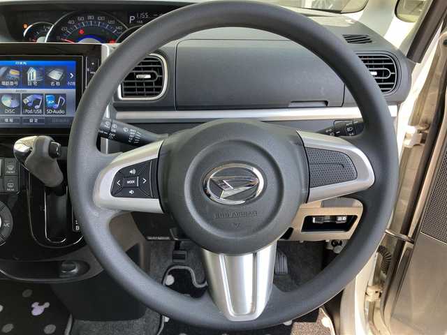 ダイハツ タント カスタム X SA 山口県 2014(平26)年 10.6万km パールホワイトⅢ 新車ワンオーナー/純正SDナビ＆フルセグTV/＆バックカメラ＆後席モニター/純正フロアマット/純正ドアバイザー/純正LEDヘッドライト/純正フォグランプ/純正14インチアルミ/両側パワースライド/エンジンプッシュスタート/スマートキー