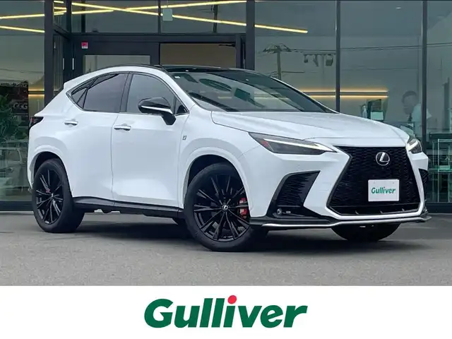 レクサス ＮＸ 350h Fスポーツ 東京都 2023(令5)年 1.8万km ホワイトノーヴァガラスフレーク パノラマルーフ/純正14インチディスプレイオーディオ/パノラミックビューモニター/デジタルインナーミラー/ビルトインETC2.0/ルーフレール/ヘッドアップディスプレイ/全席シートヒーター/前席ベンチレーションシート/ステアリングヒーター/パワーバックドア/AV100V/置くだけ充電/パドルシフト/Lexus Safety System ＋/プリクラッシュセーフティ/レーンキープアシスト/ブラインドスポットモニター/アダプティブハイビームシステム/アダプティブクルーズコントロール/コーナーセンサー