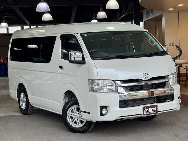 トヨタ ハイエース GL ロング 道北・旭川 2021(令3)年 0.7万km ホワイトパールクリスタルシャイン フルセグテレビ/片側パワースライドドア/ETC/ドアバイザー/フロントカメラ/サイドカメラ/バックカメラ/全方位カメラ/フロントフォグランプ/リアフォグランプ/社外アルミホイール/ミラーヒーター/寒冷地仕様車