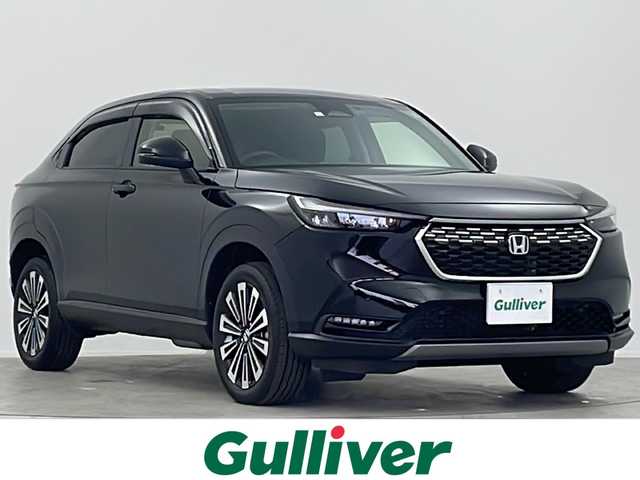 ホンダ ヴェゼル ハイブリッド e:HEV X 大阪府 2023(令5)年 3.5万km クリスタルブラックパール 純正９インチワイドディスプレイオーディオ/【BT/フルセグTV/ナビ/USB]/バックカメラ/ワイヤレス充電器/ETC2.0/ドライブレコーダー前後　DRH-224SD/衝突被害軽減システム/レーンキープアシスト/コーナーセンサー前後/クルーズコントロール追跡/オートライト/パドルシフト/BRAKEHOLD/純正17インチアルミホイール/純正フロアマット/スペアキー