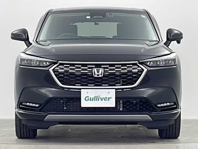 ホンダ ヴェゼル ハイブリッド e:HEV X 大阪府 2023(令5)年 3.5万km クリスタルブラックパール 純正９インチワイドディスプレイオーディオ/【BT/フルセグTV/ナビ/USB]/バックカメラ/ワイヤレス充電器/ETC2.0/ドライブレコーダー前後　DRH-224SD/衝突被害軽減システム/レーンキープアシスト/コーナーセンサー前後/クルーズコントロール追跡/オートライト/パドルシフト/BRAKEHOLD/純正17インチアルミホイール/純正フロアマット/スペアキー